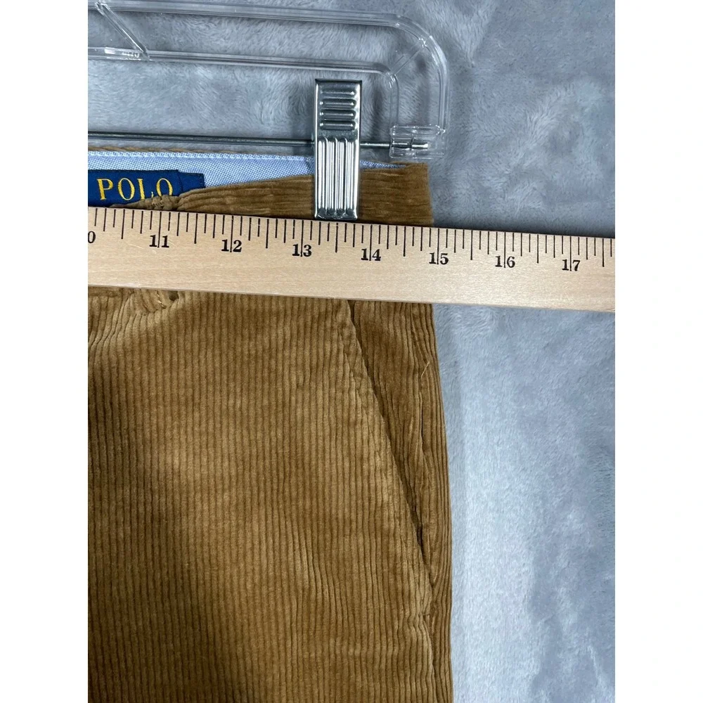 Polo Ralph Lauren Kids Tan Brown Corduroy Straight Leg Pants Size 18 Pony Logo